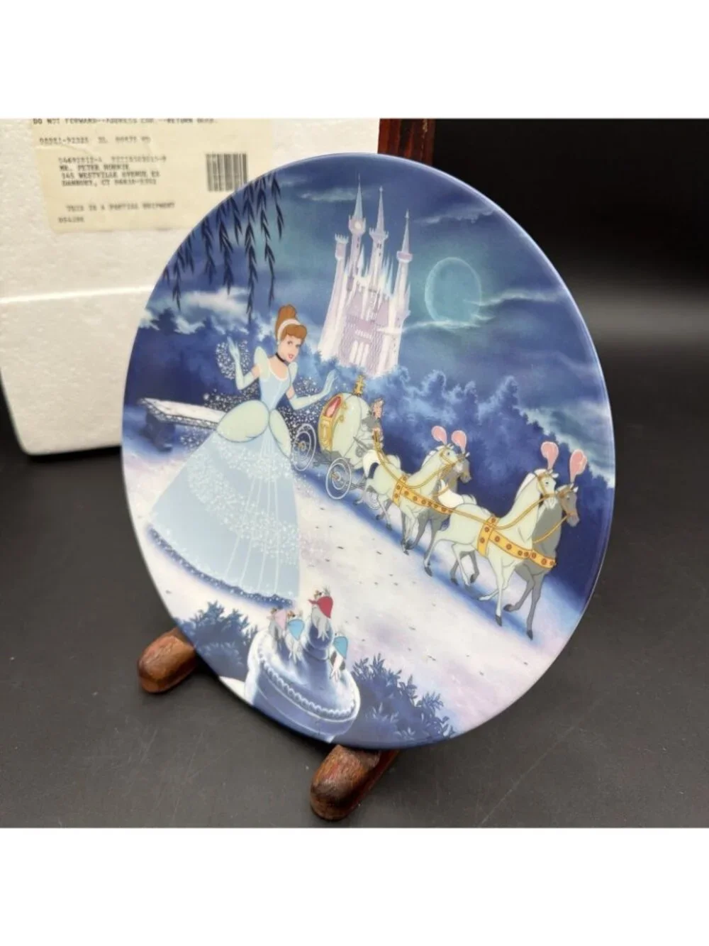 Bradford Exchange Walt Disney Cinderella Treasured Moments Plate 1 COA Box
